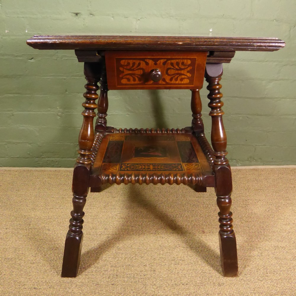 19TH C WALNUT INLAID TABLE View IV