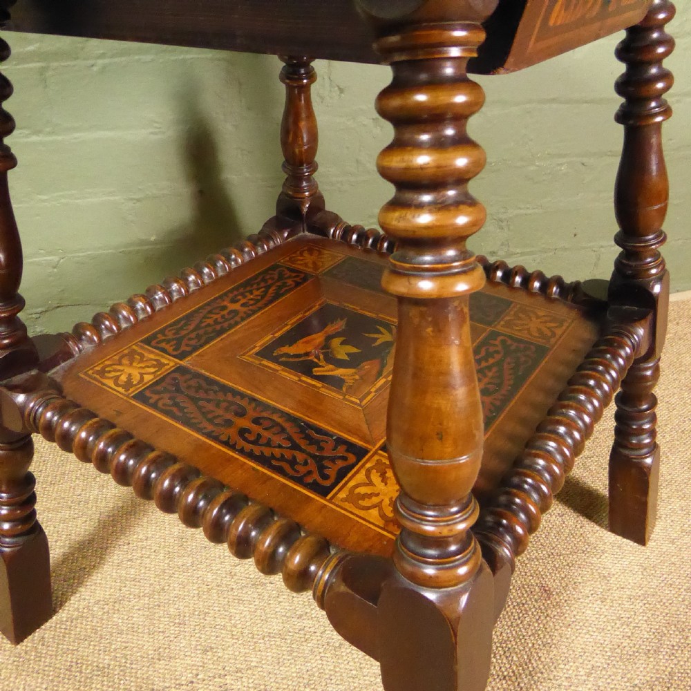 19TH C WALNUT INLAID TABLE View VI