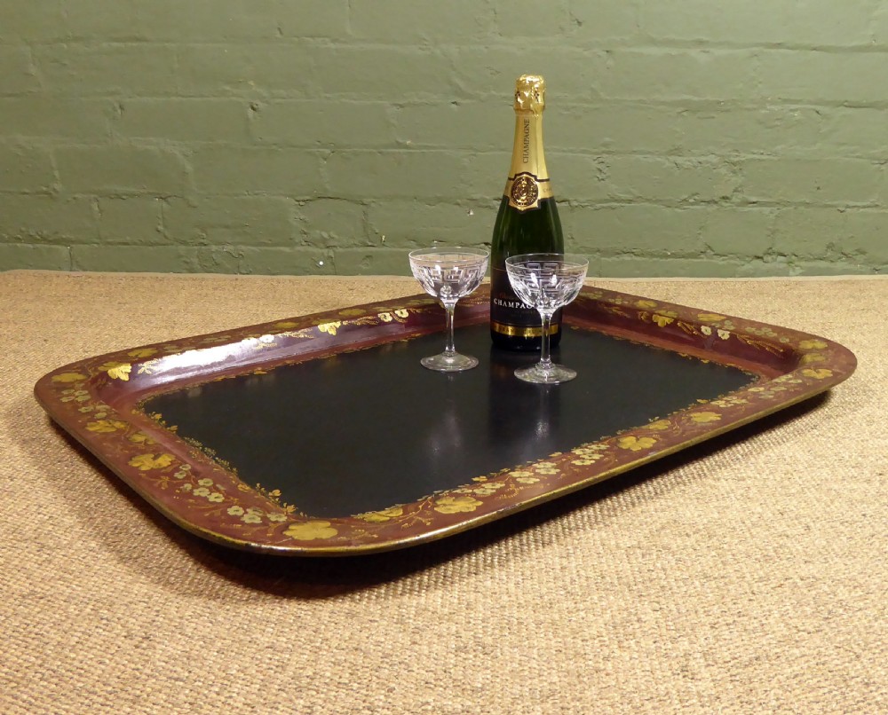 19TH C PAPIER MACHE TRAY BY WALTON View II