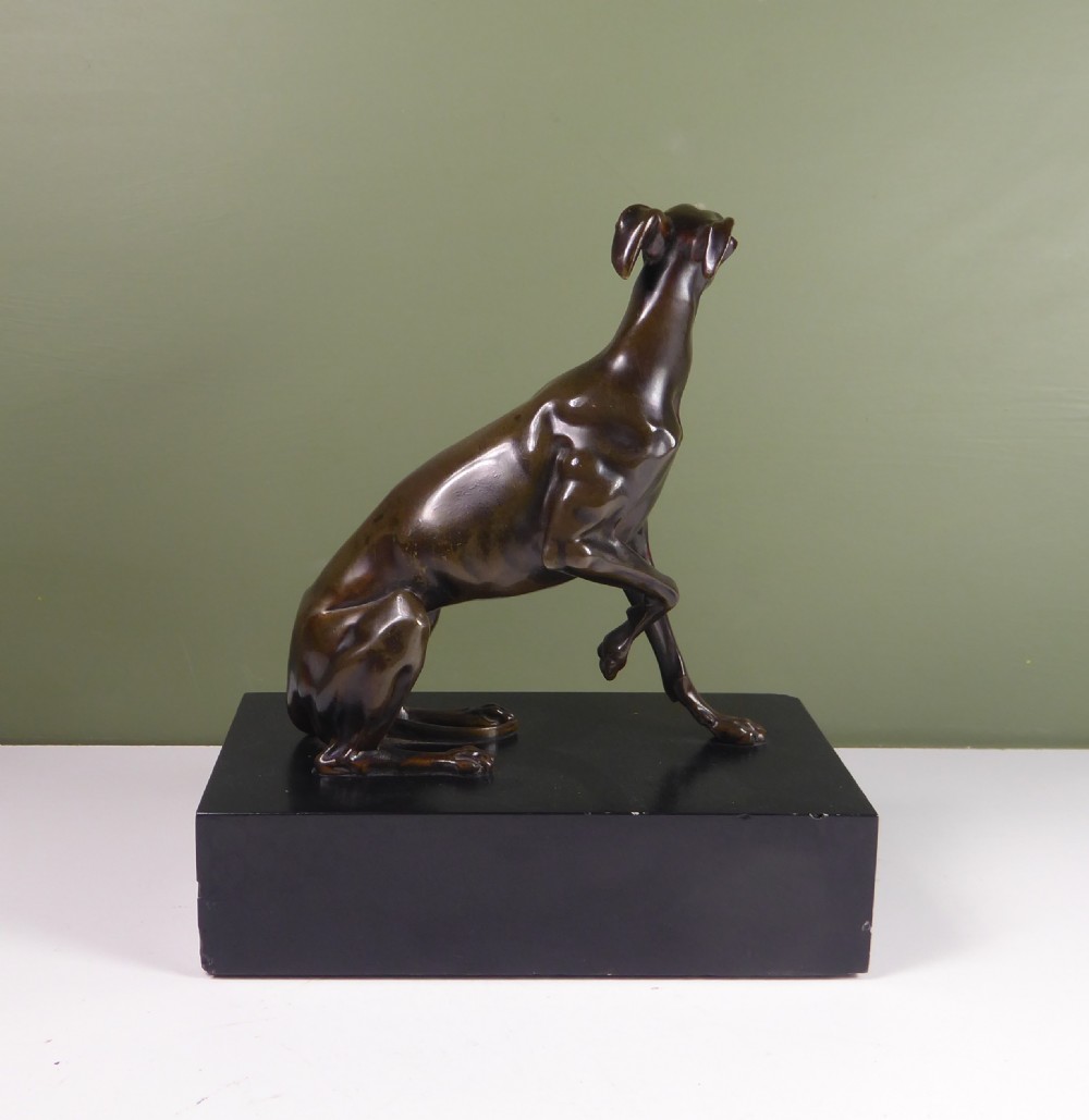 19TH C BRONZE OF A GREYHOUND View II