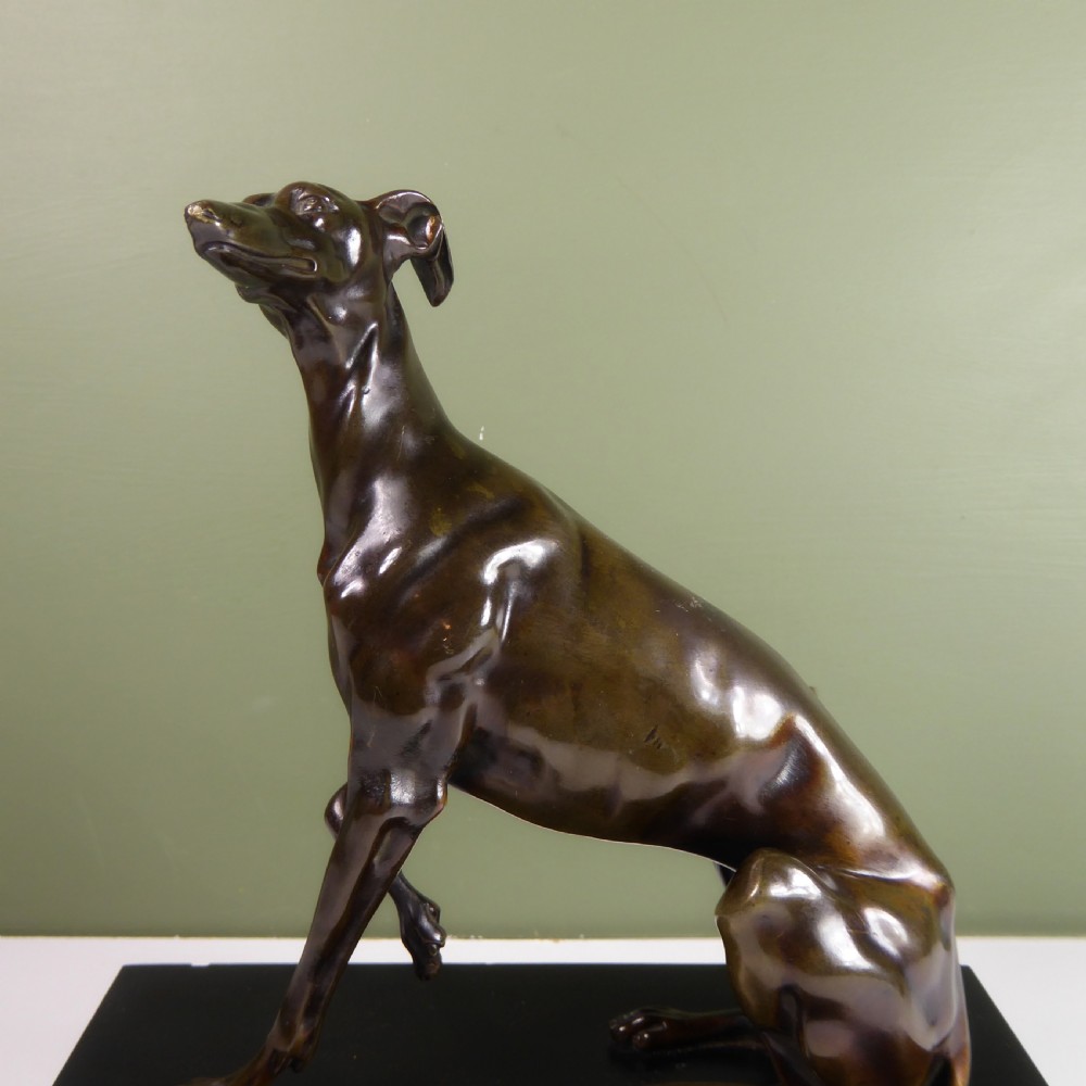 19TH C BRONZE OF A GREYHOUND View IV
