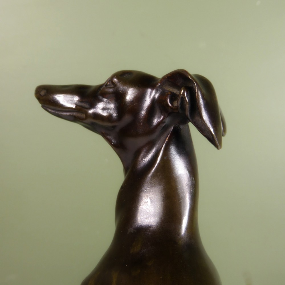 19TH C BRONZE OF A GREYHOUND View V
