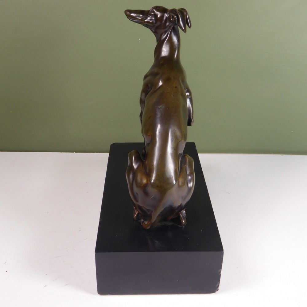 19TH C BRONZE OF A GREYHOUND View VI