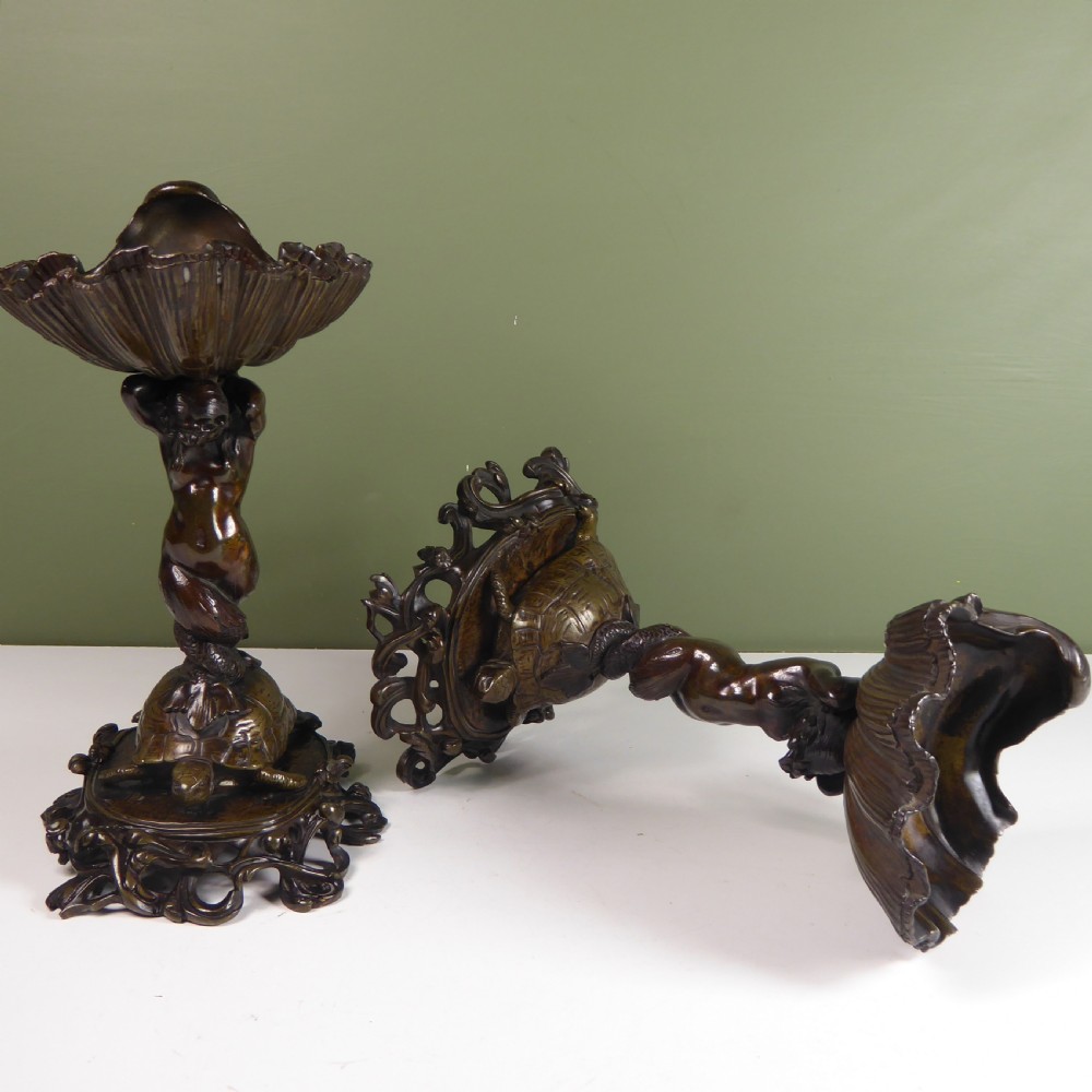 PAIR OF REGENCY BRONZE TAZZA View VI