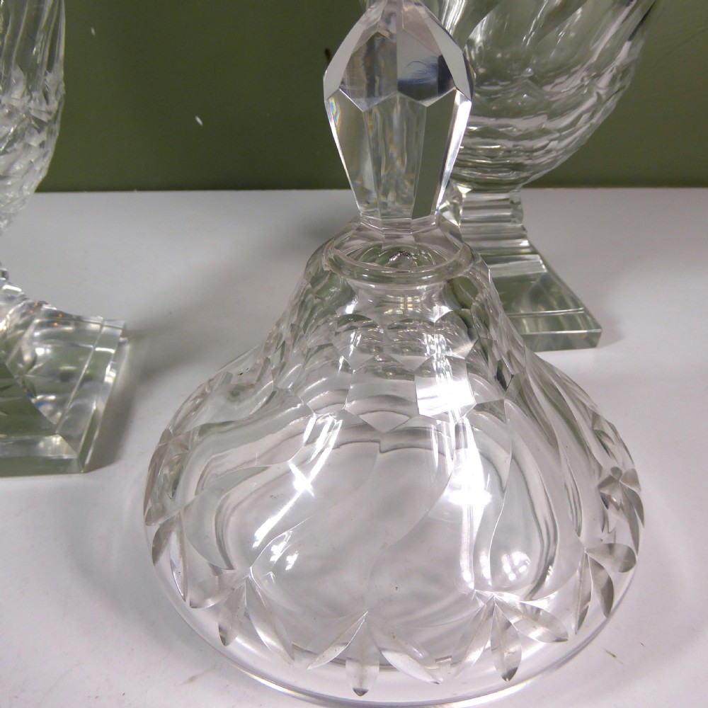 PAIR OF 19TH C GLASS VASES & COVERS View VI