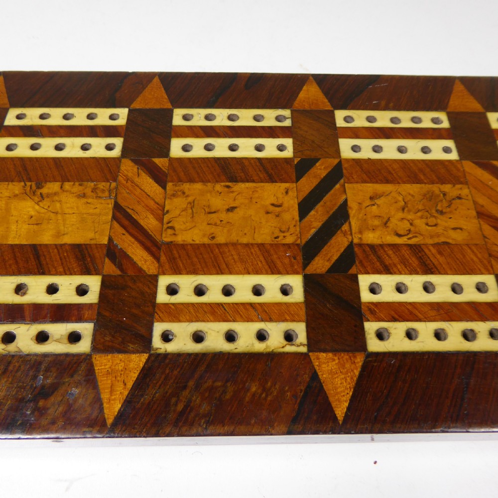 19th C Inlaid Cribbage Board View II