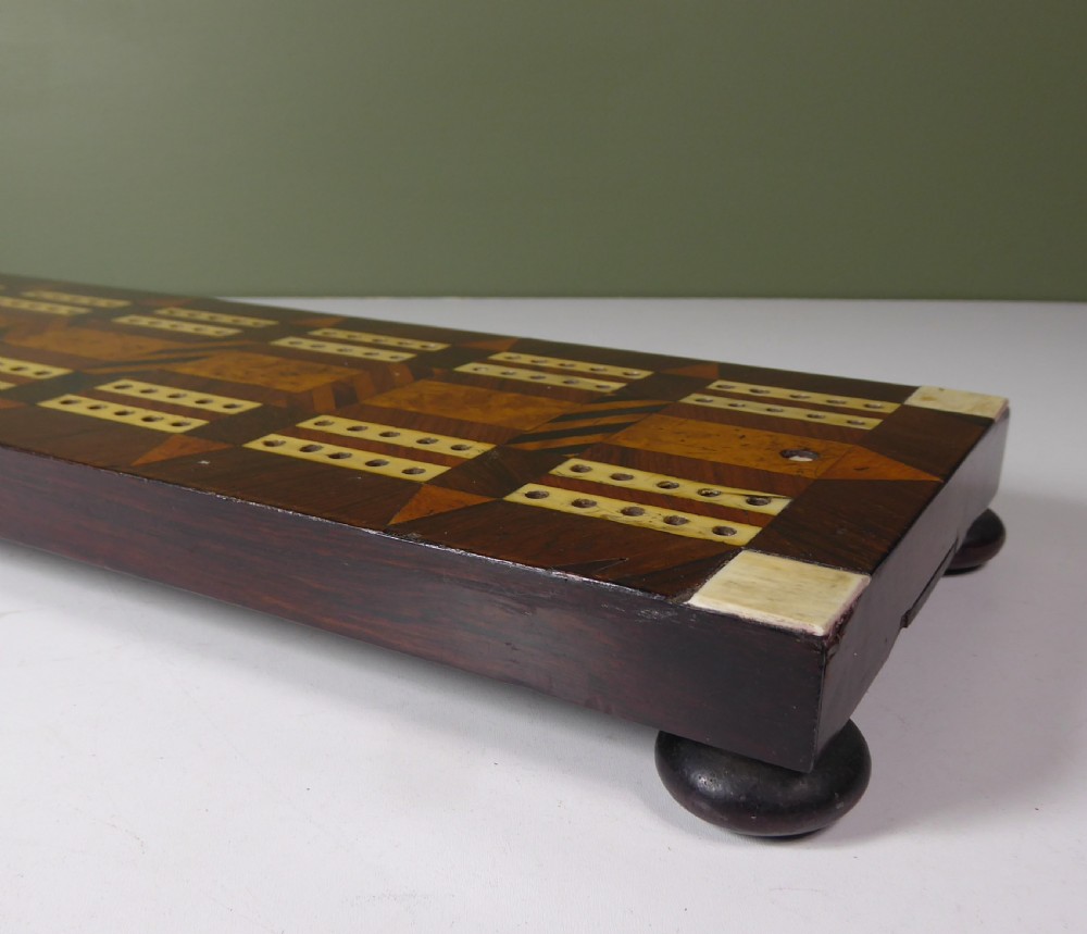 19th C Inlaid Cribbage Board View IV