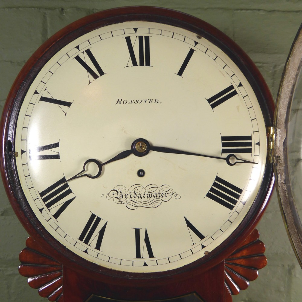 19TH C MAHOGANY WALL CLOCK WITH FUSEE MOVEMENT View V