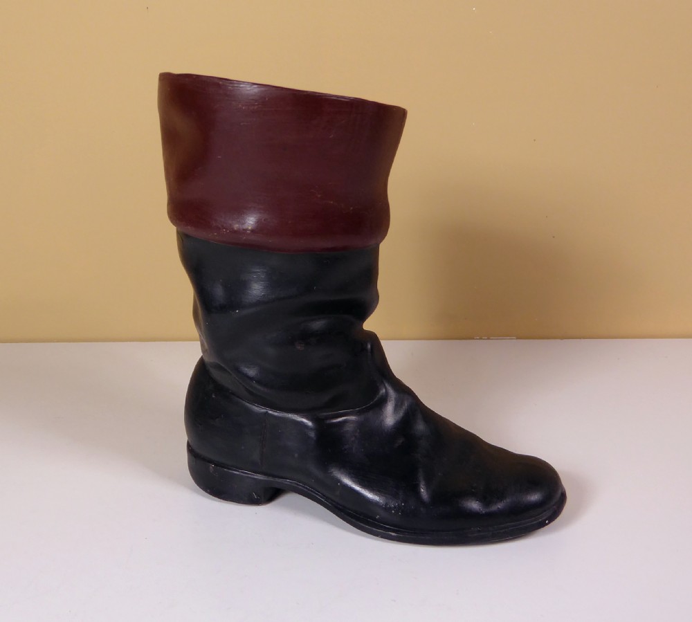 19TH C POTTERY RIDING BOOT