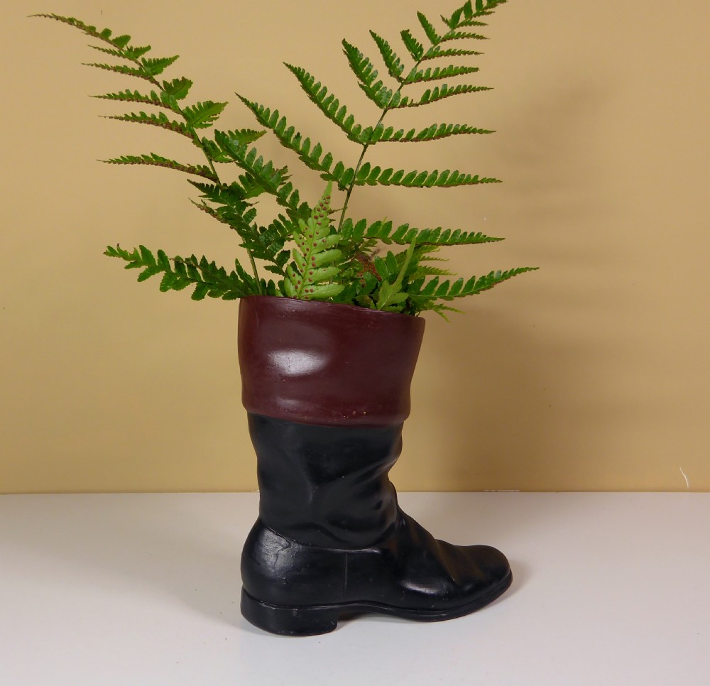 19TH C POTTERY RIDING BOOT View II