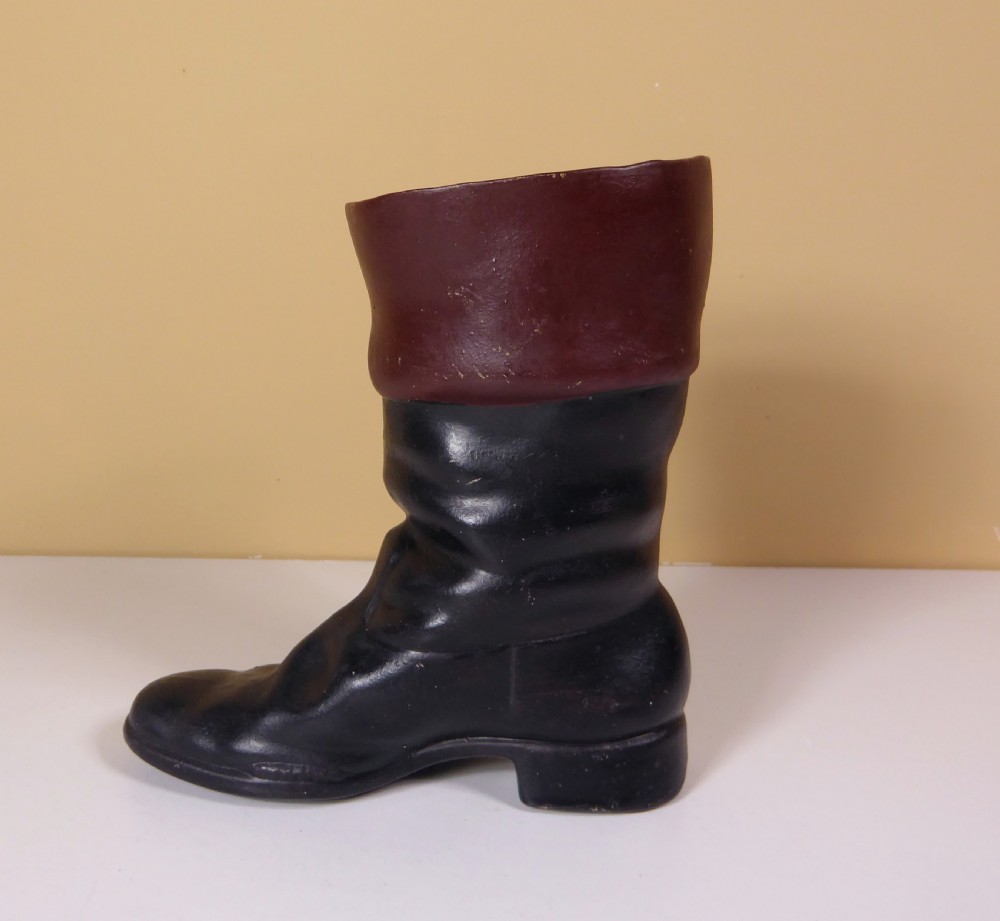 19TH C POTTERY RIDING BOOT View III