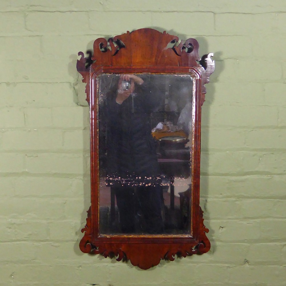 18TH C MAHOGANY FRET CUT MIRROR View V