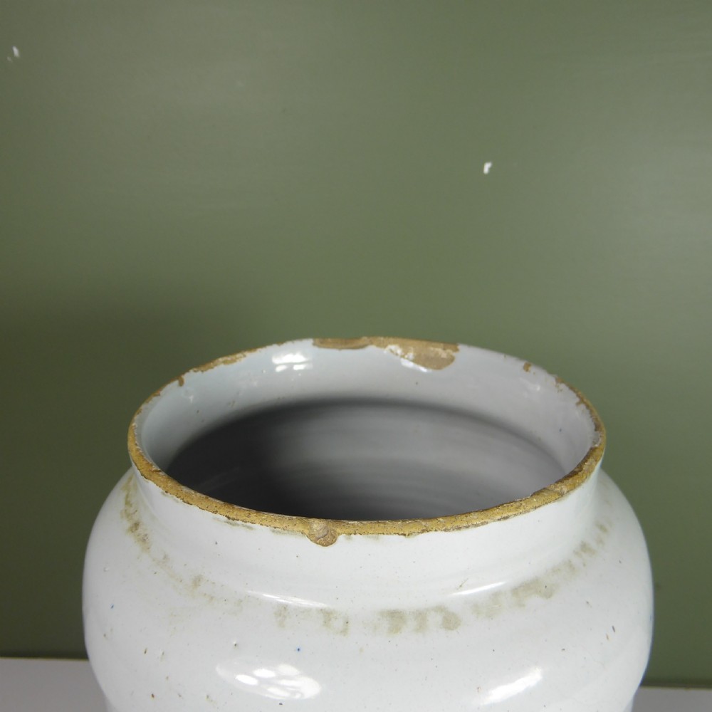 LARGE 18TH C DELFT POTTERY APOTHECARY JAR View V