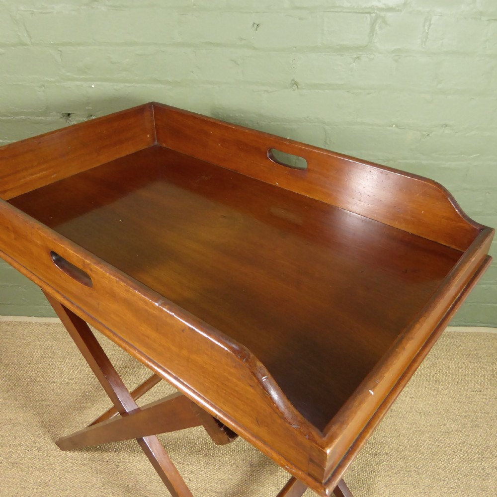 19TH C MAHOGANY BUTLERS TRAY TABLE  View IV