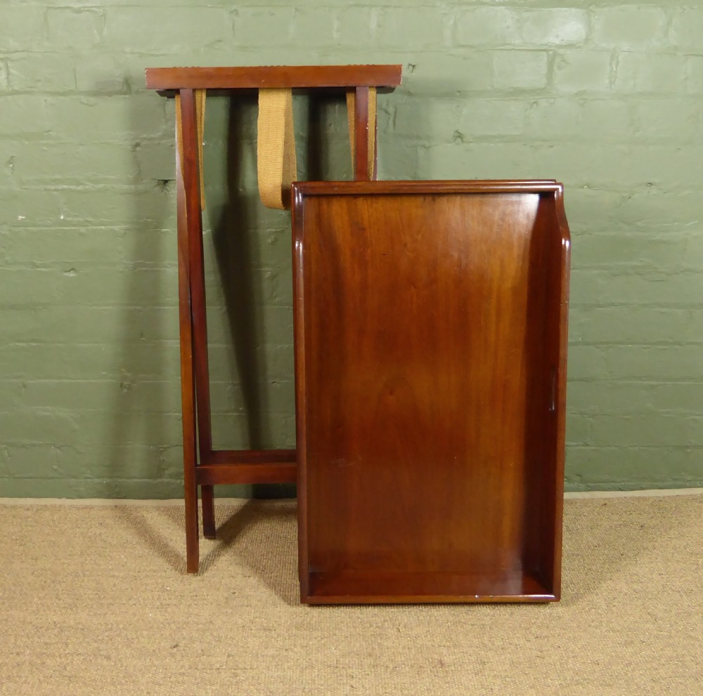 19TH C MAHOGANY BUTLERS TRAY TABLE  View V