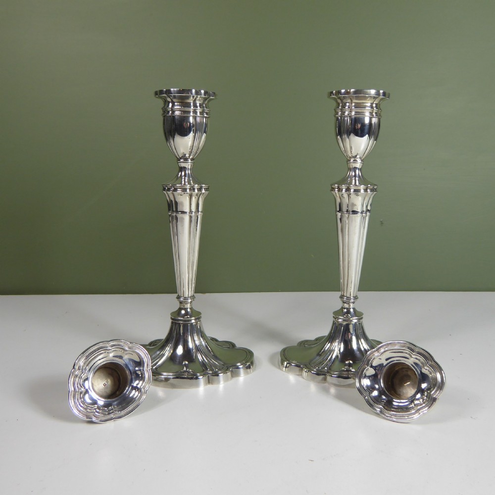 PAIR OF SILVER CANDLESTICKS View III