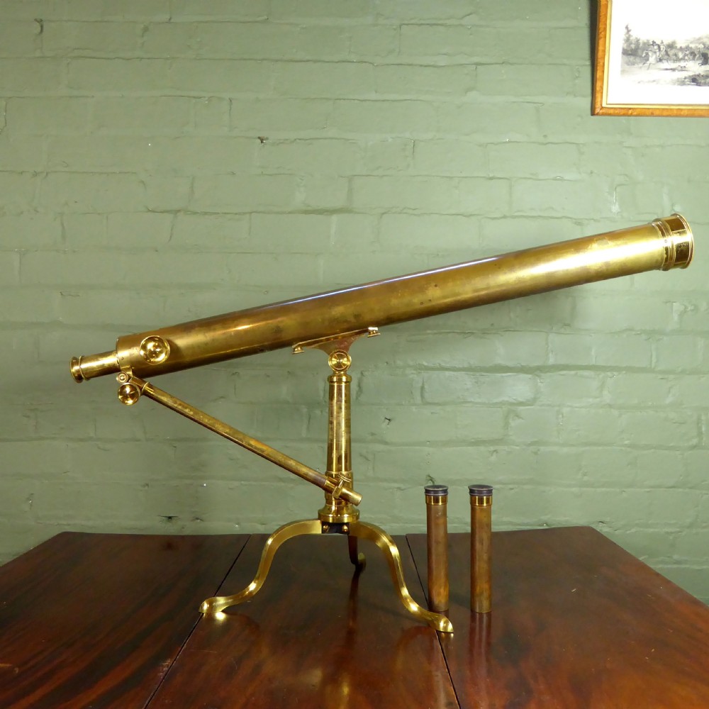 LARGE 19TH C BRASS TELESCOPE