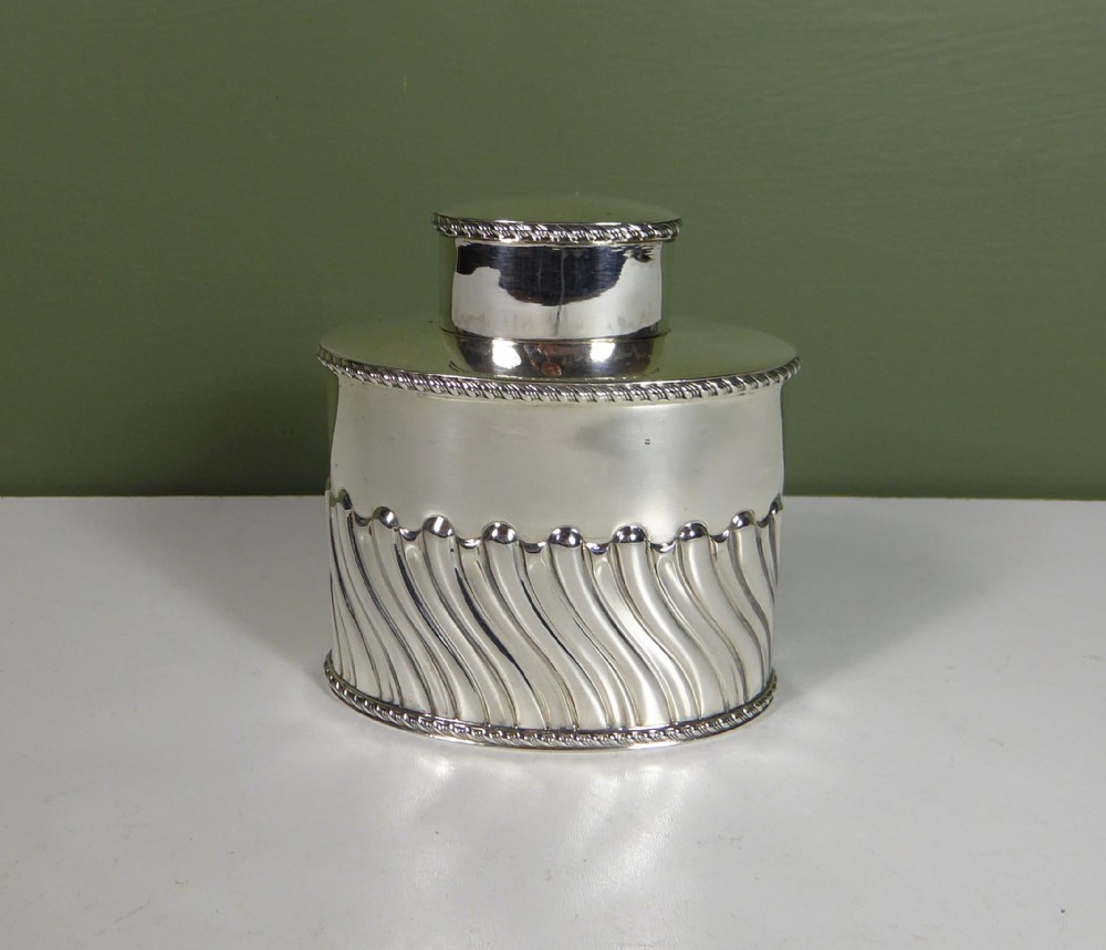 SOLID SILVER TEA CADDY