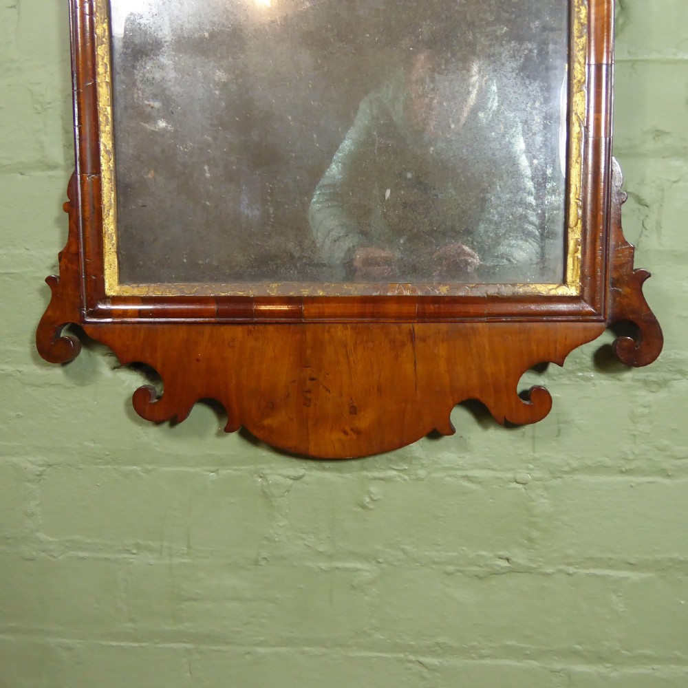 18TH C WALNUT FRET CUT MIRROR View II