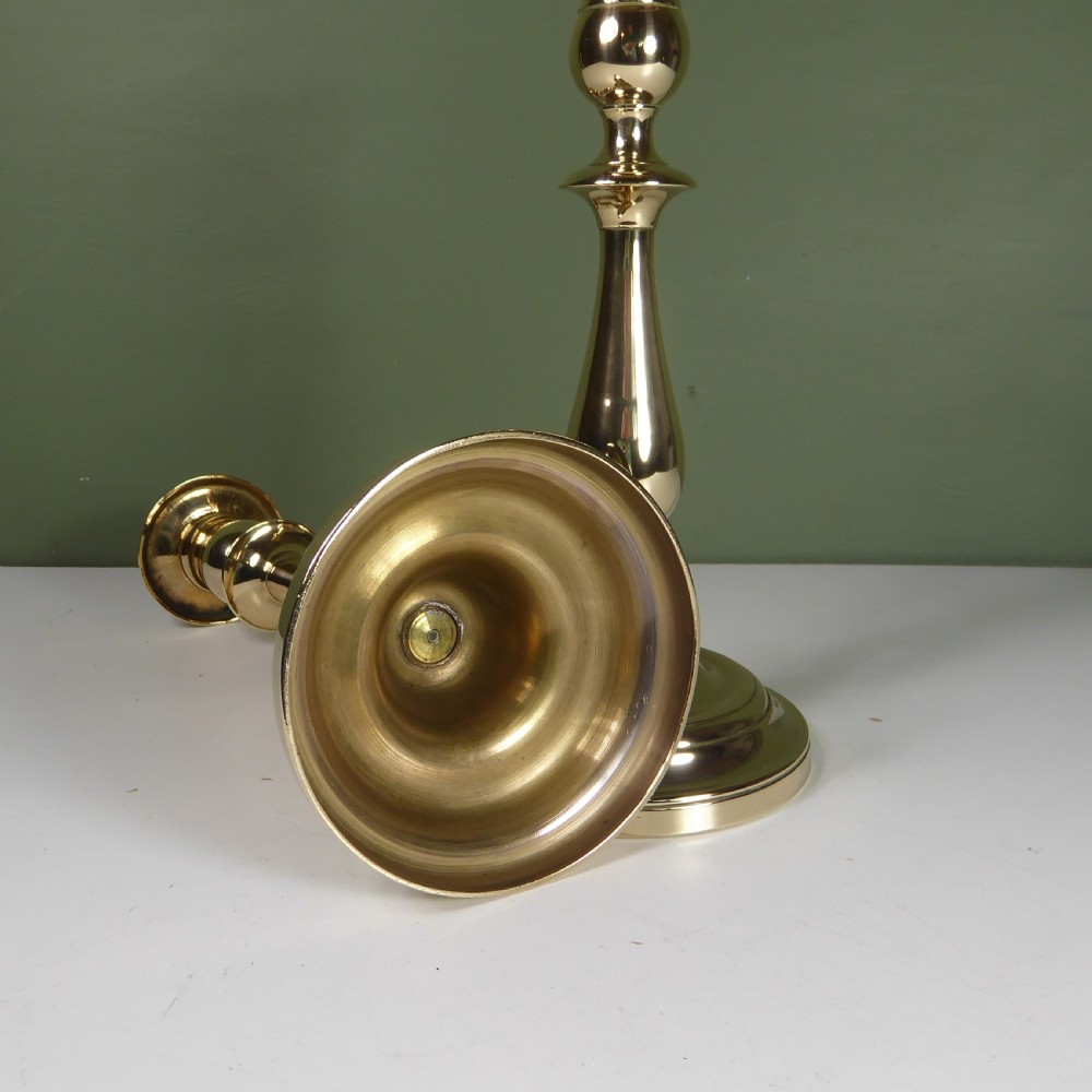 PAIR OF 19TH C BELL METAL CANDLESTICKS View IV