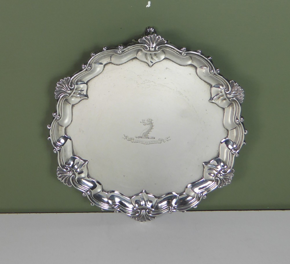 SOLID SILVER SALVER 1896