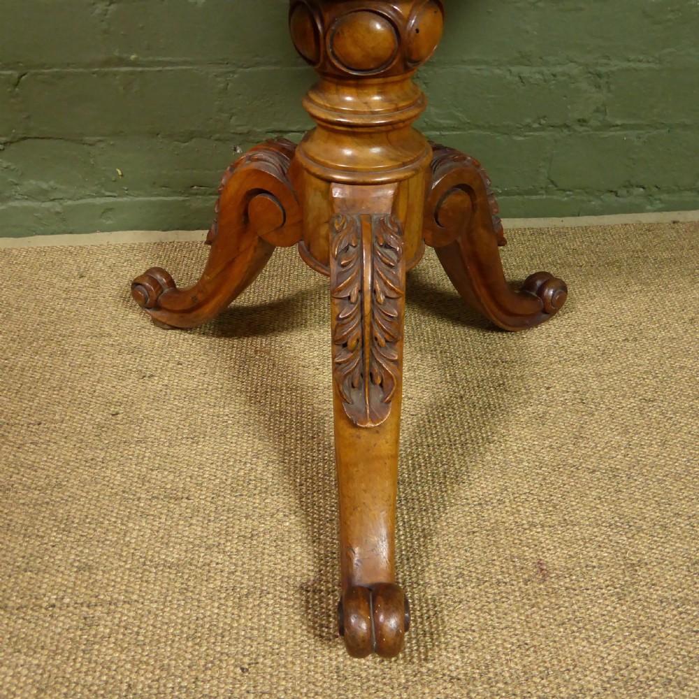 19TH C BURR WOOD TRIPOD TABLE View II
