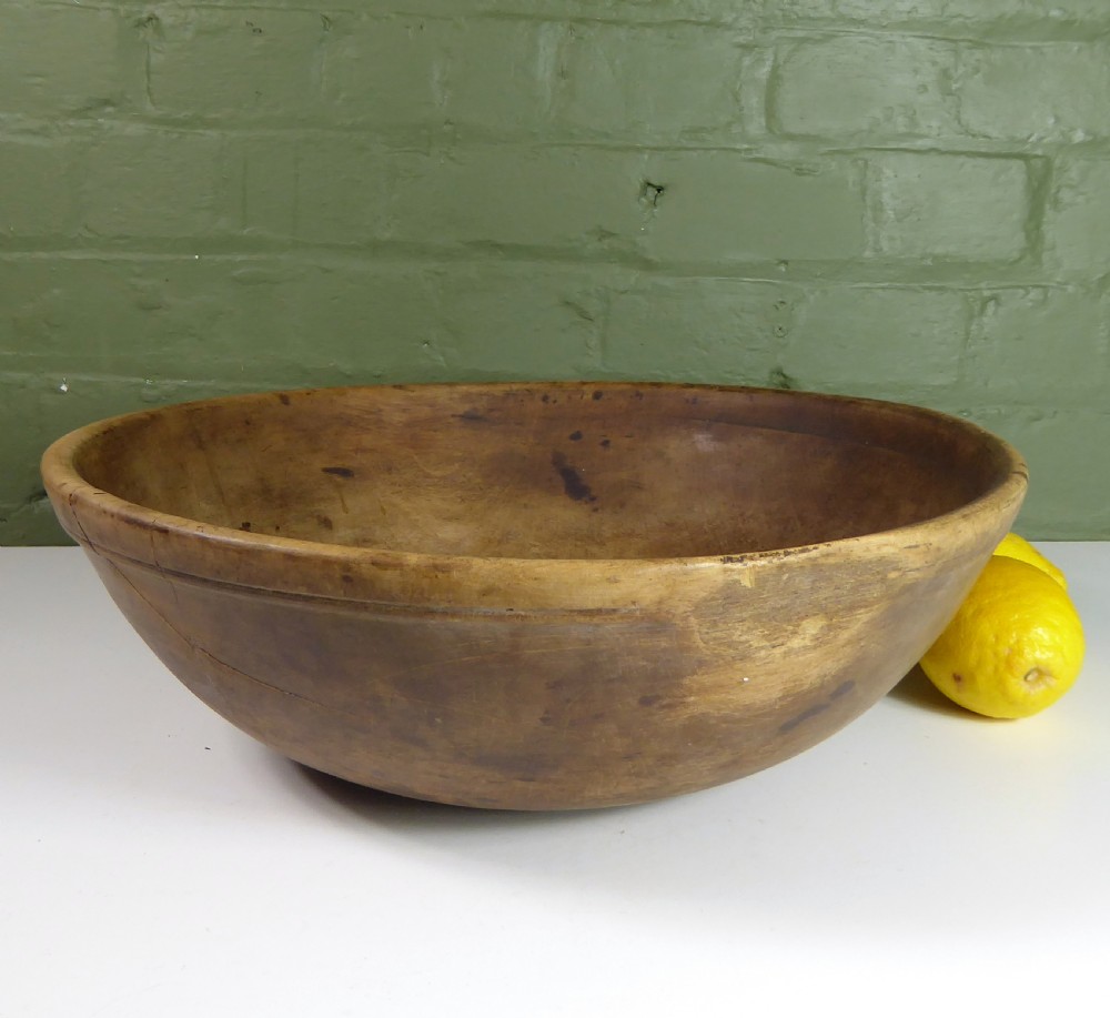LARGE 19TH C DAIRY BOWL View V