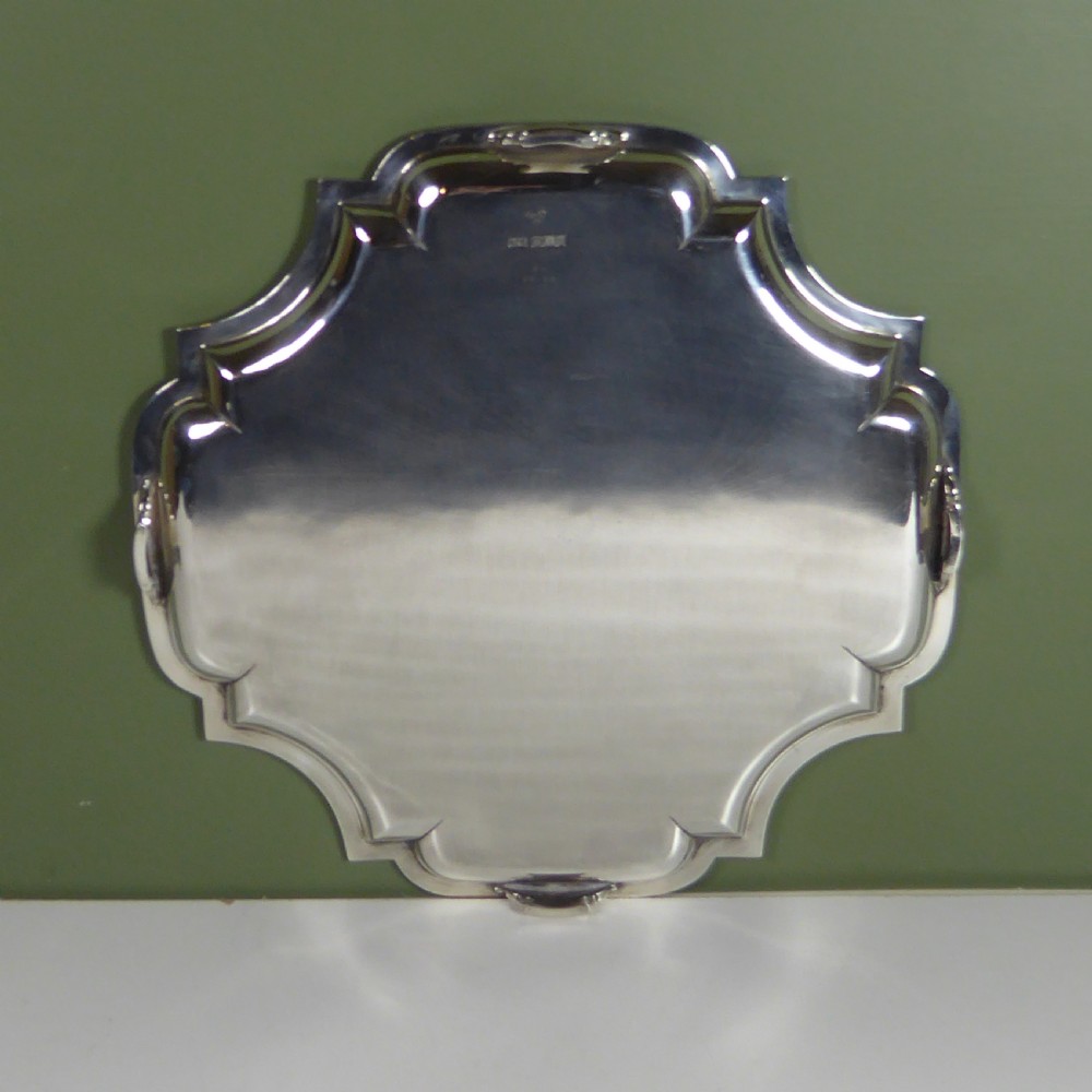 LARGE SOLID SILVER SALVER 1908 View V