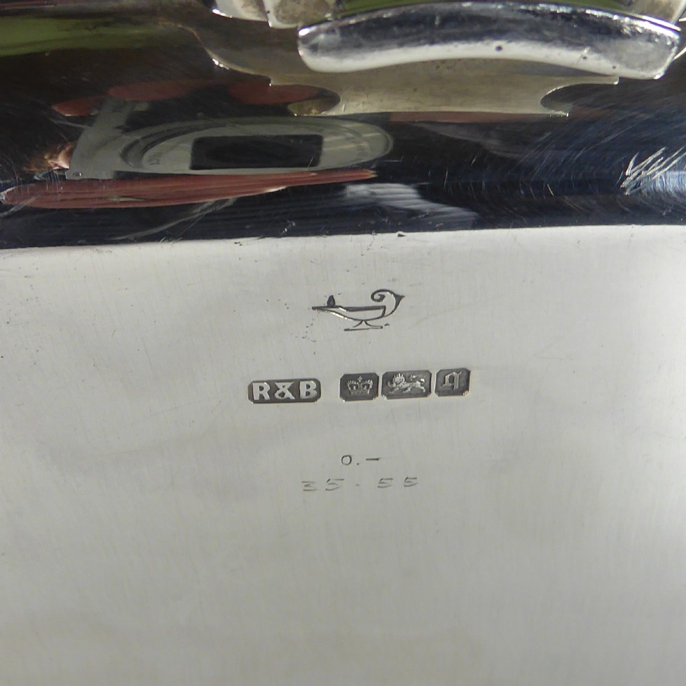 LARGE SOLID SILVER SALVER 1908 View VI