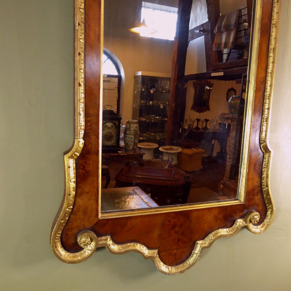 LARGE 19TH C WALNUT & GILT MIRROR View III
