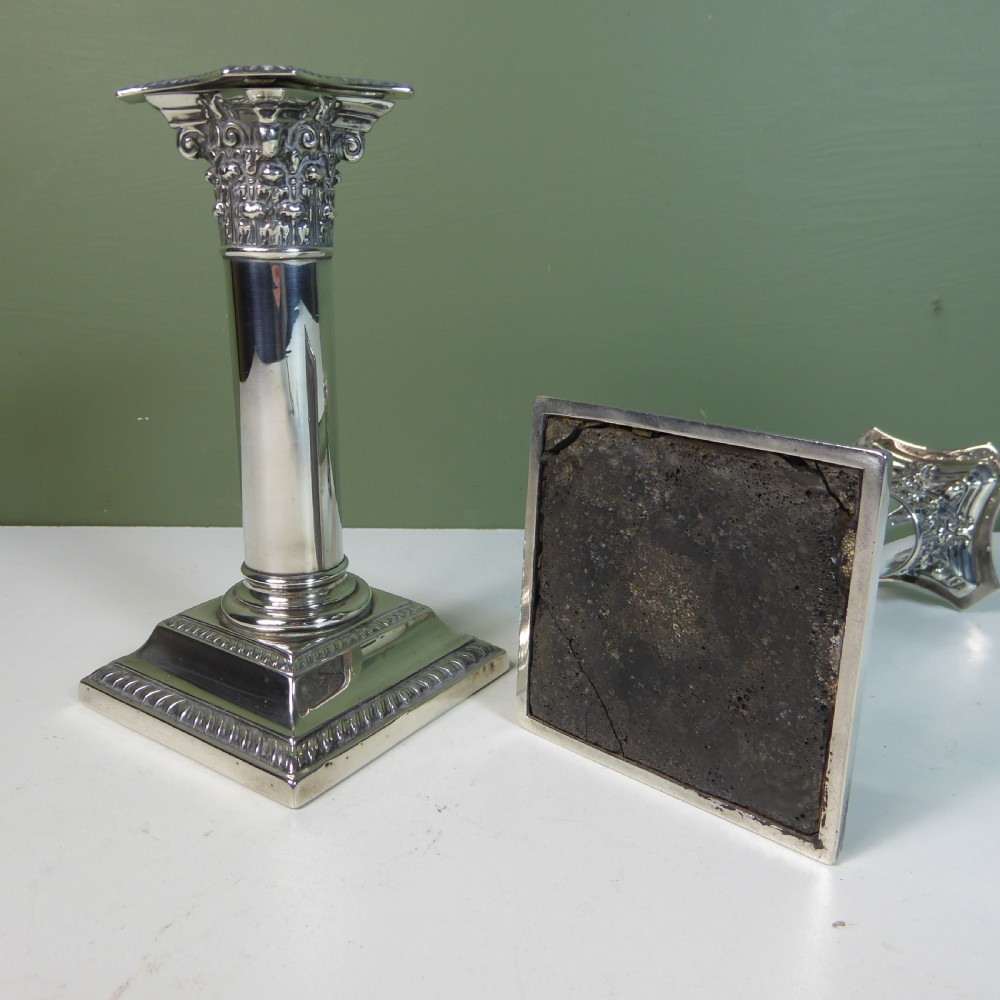 PAIR OF SILVER CANDLESTICKS 1877 View VI