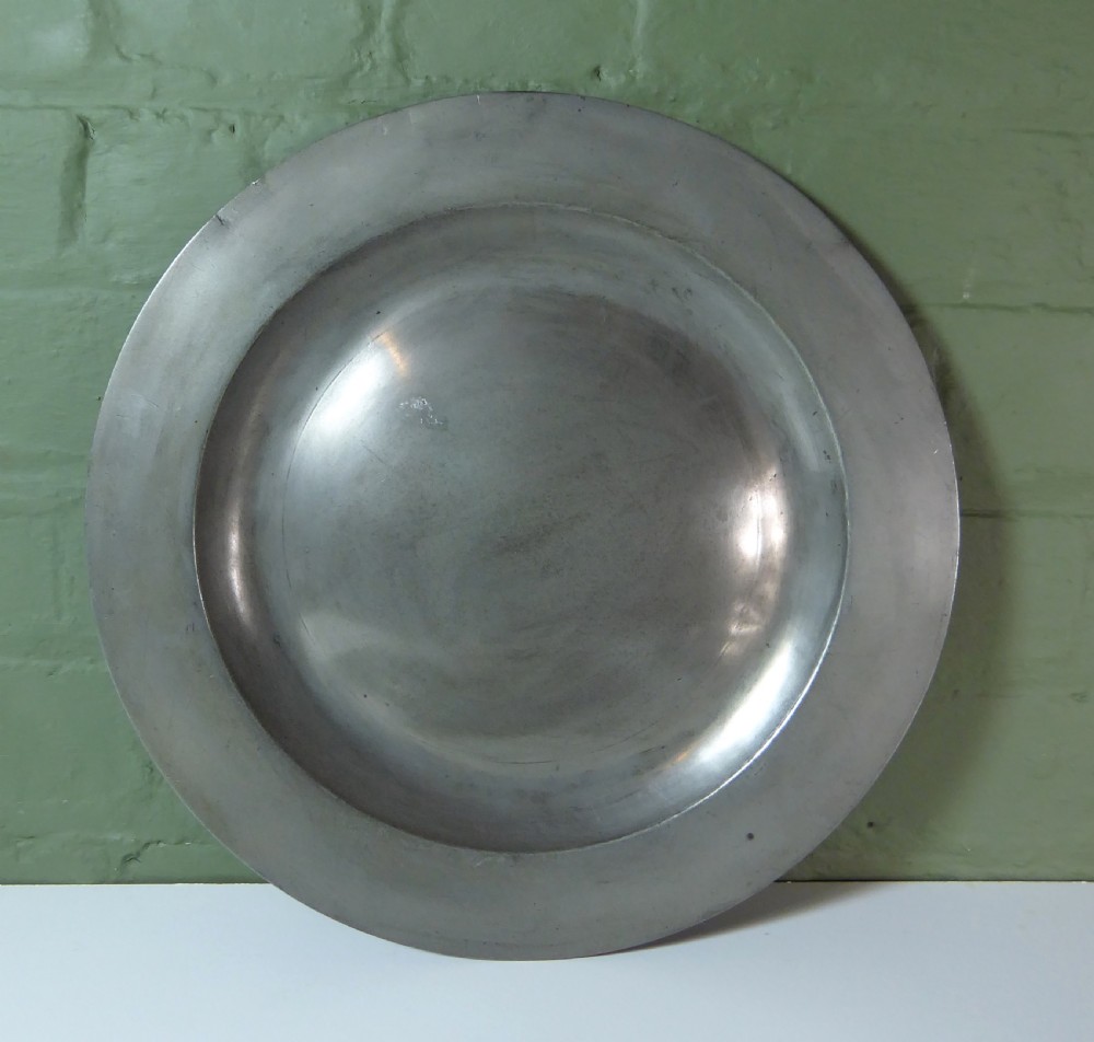 SET OF THREE 18TH C PEWTER CHARGERS View IV