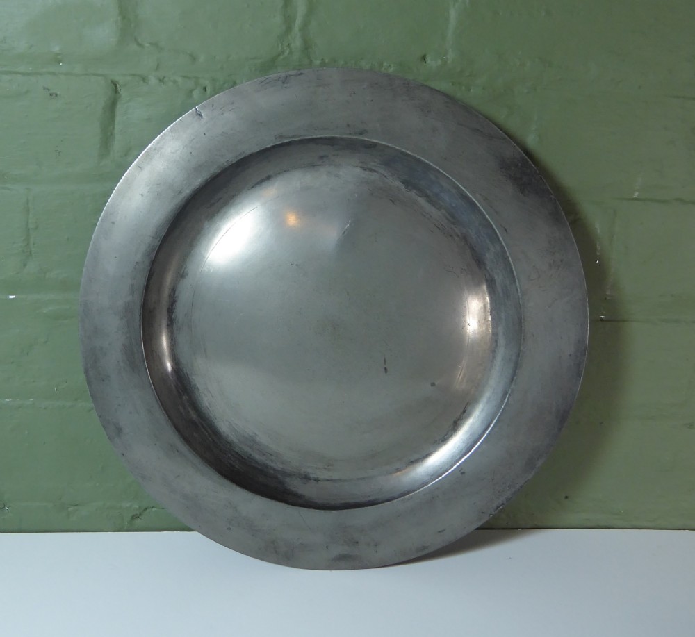 SET OF THREE 18TH C PEWTER CHARGERS View V
