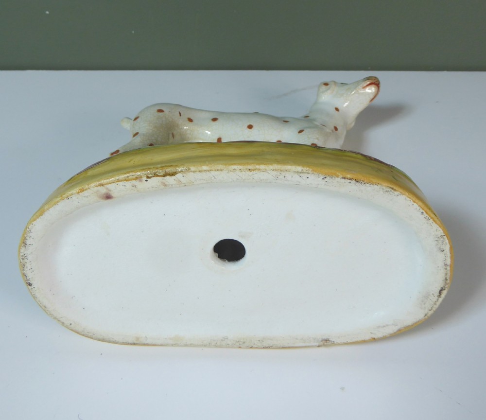 19TH C STAFFORDSHIRE POTTERY DALMATIAN DOG View V