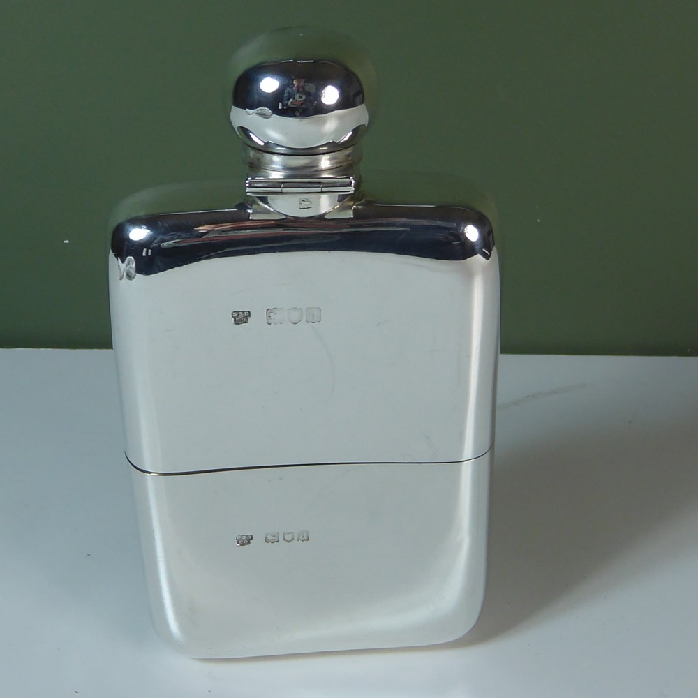 LARGE SILVER HIP FLASK WITH CUP 1896 View IV