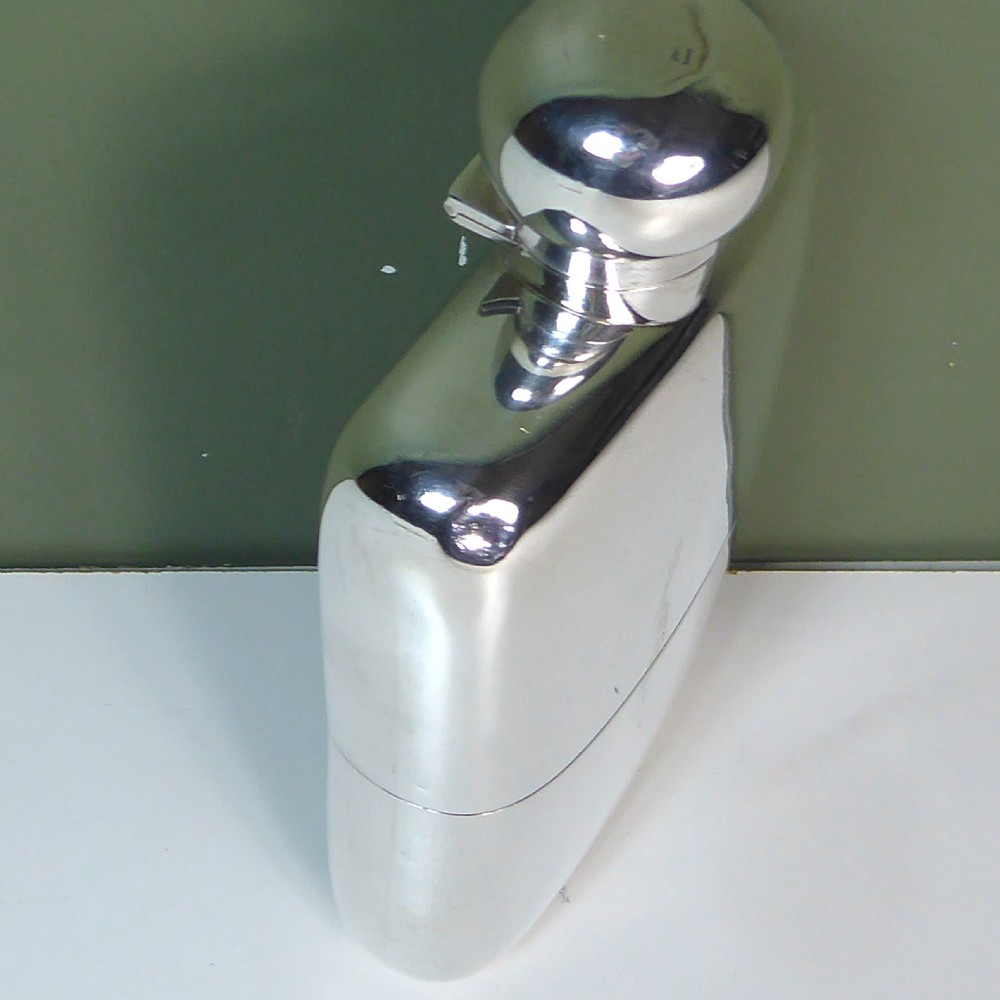 LARGE SILVER HIP FLASK WITH CUP 1896 View VI