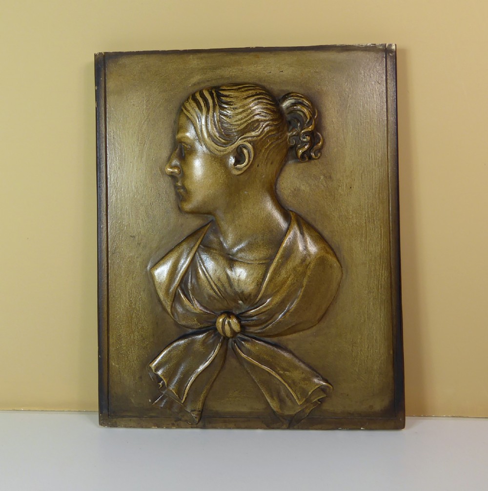 19TH C PORTRAIT PLAQUE OF A GIRL