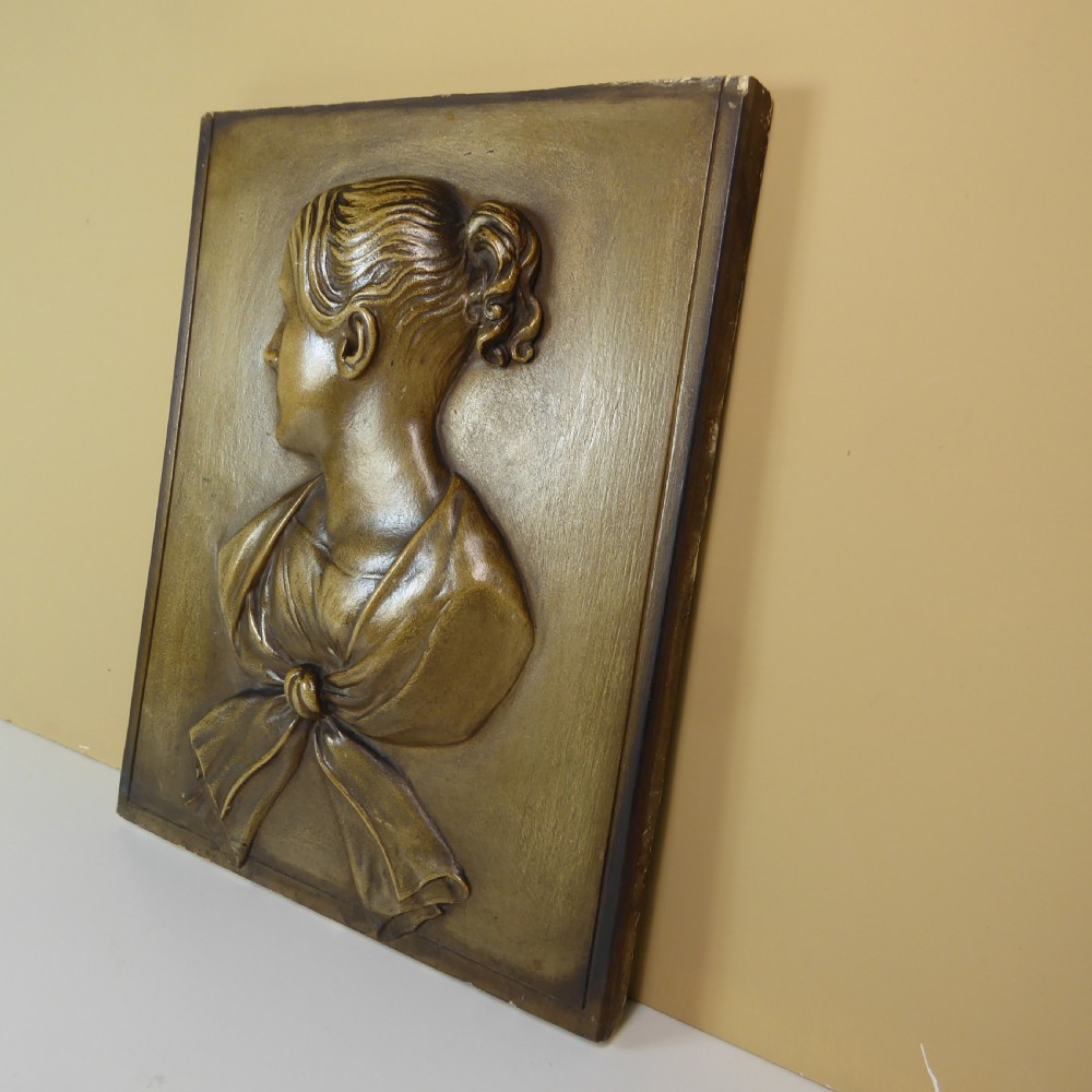 19TH C PORTRAIT PLAQUE OF A GIRL View III