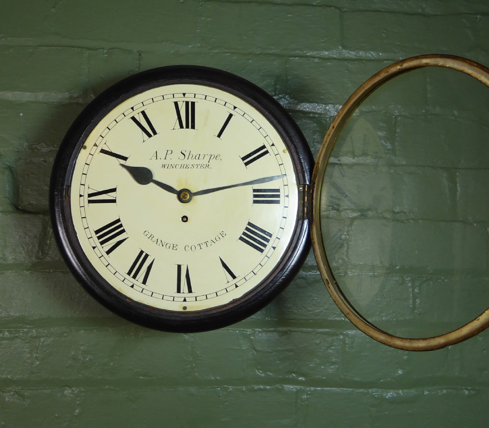 19TH C WALL CLOCK WITH FUSEE MOVEMENT View IV
