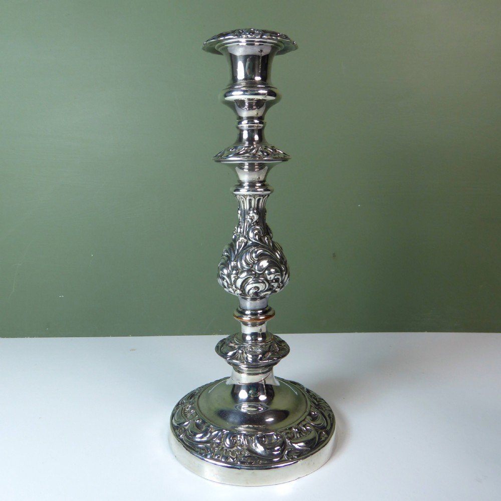 PAIR OF SILVER PLATED CANDLESTICKS C1850 View III