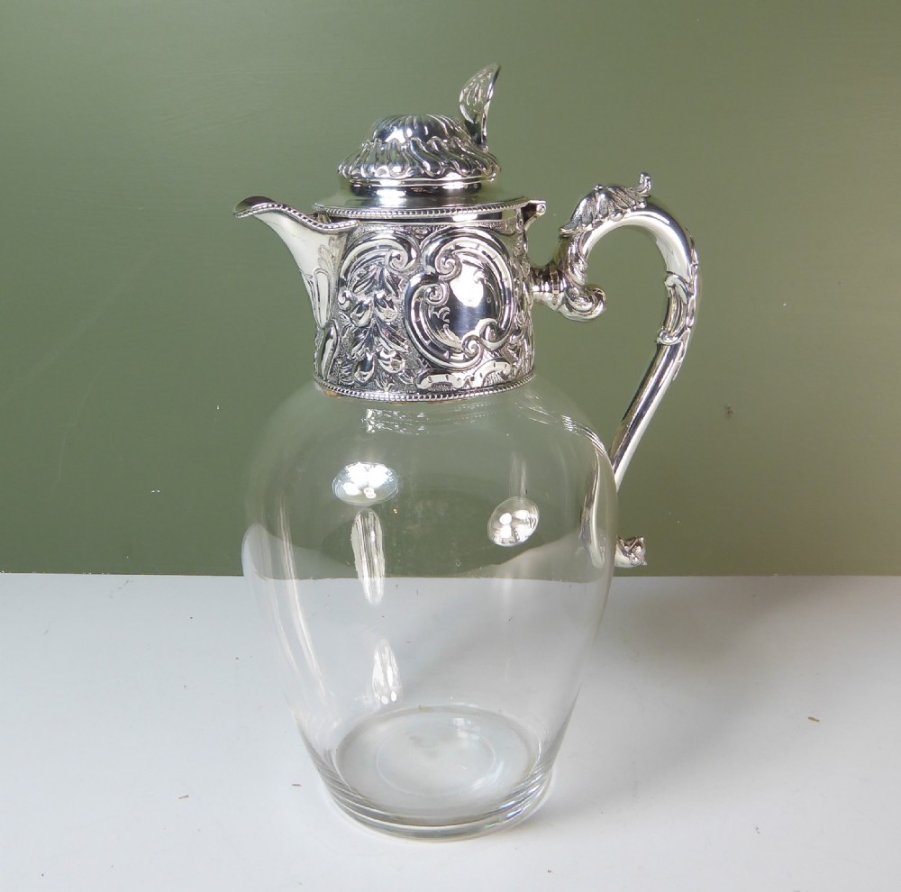 SILVER CLARET JUG 1889
