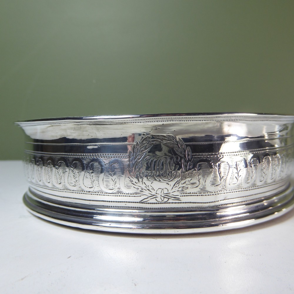 PAIR OF SILVER BOTTLE, DECANTER COASTERS View V