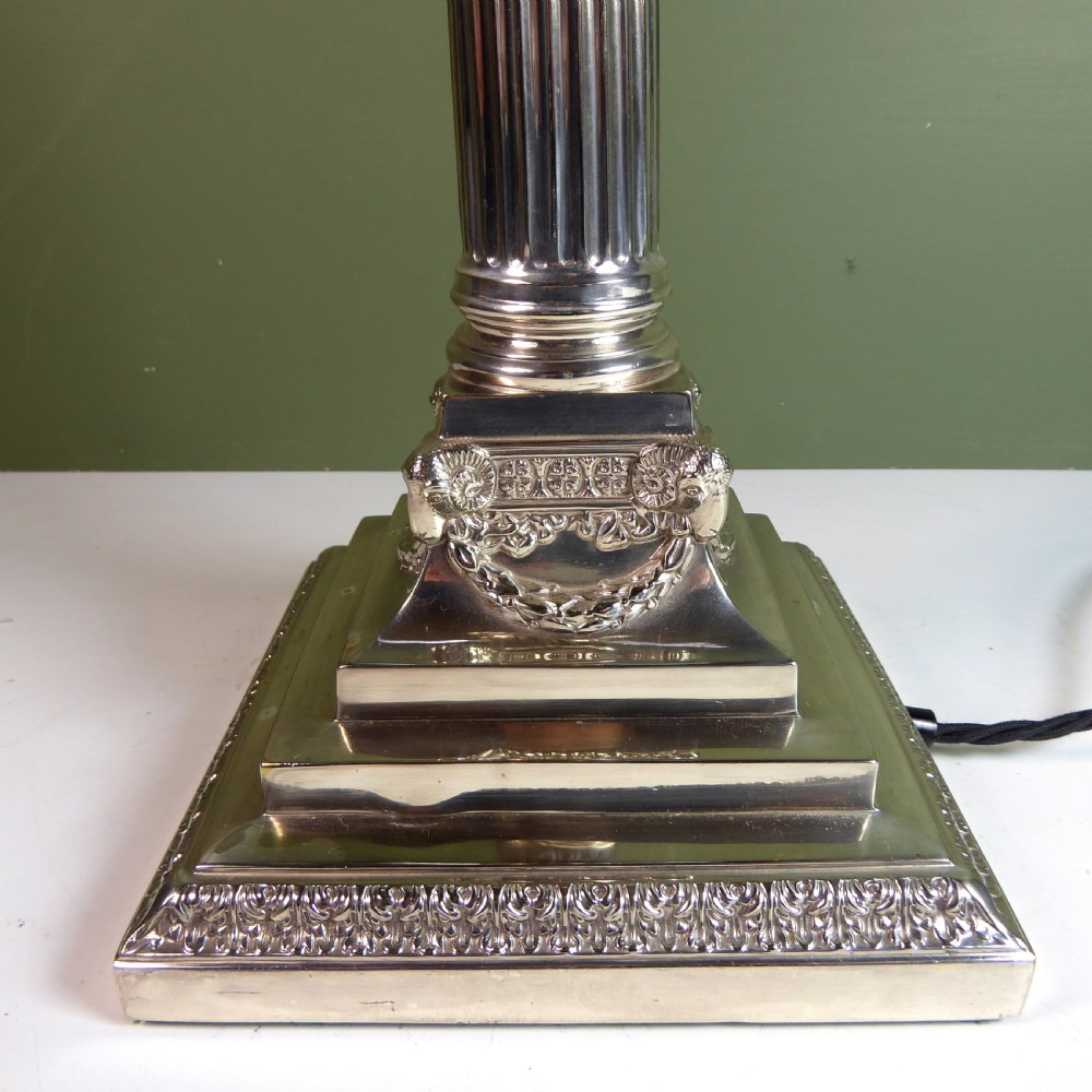 19TH C SILVER PLATED LAMP View III