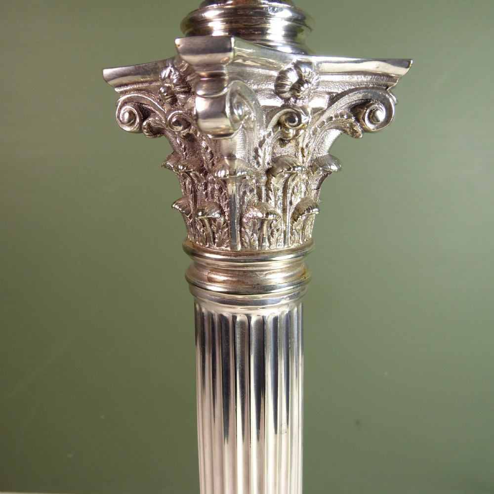 19TH C SILVER PLATED LAMP View V
