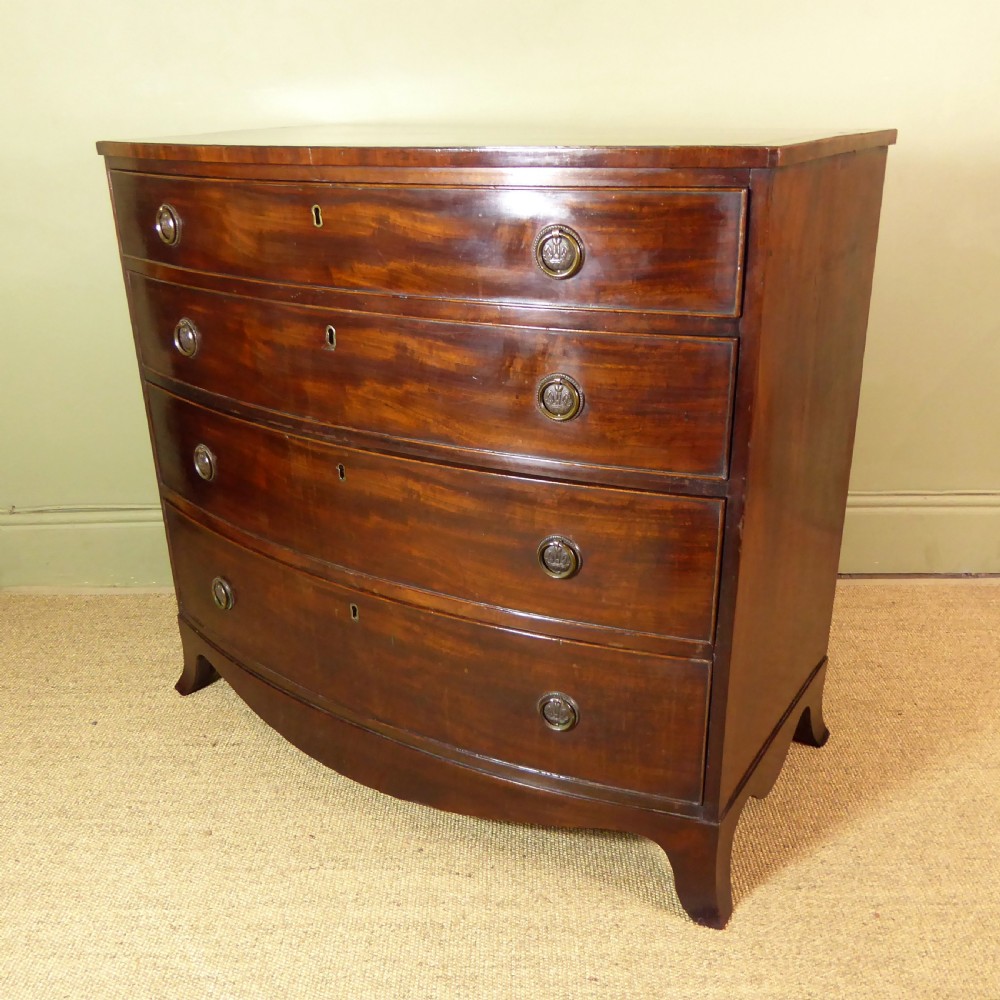 EARLY 19TH C MAHOGANY CHEST OF DRAWERS View II