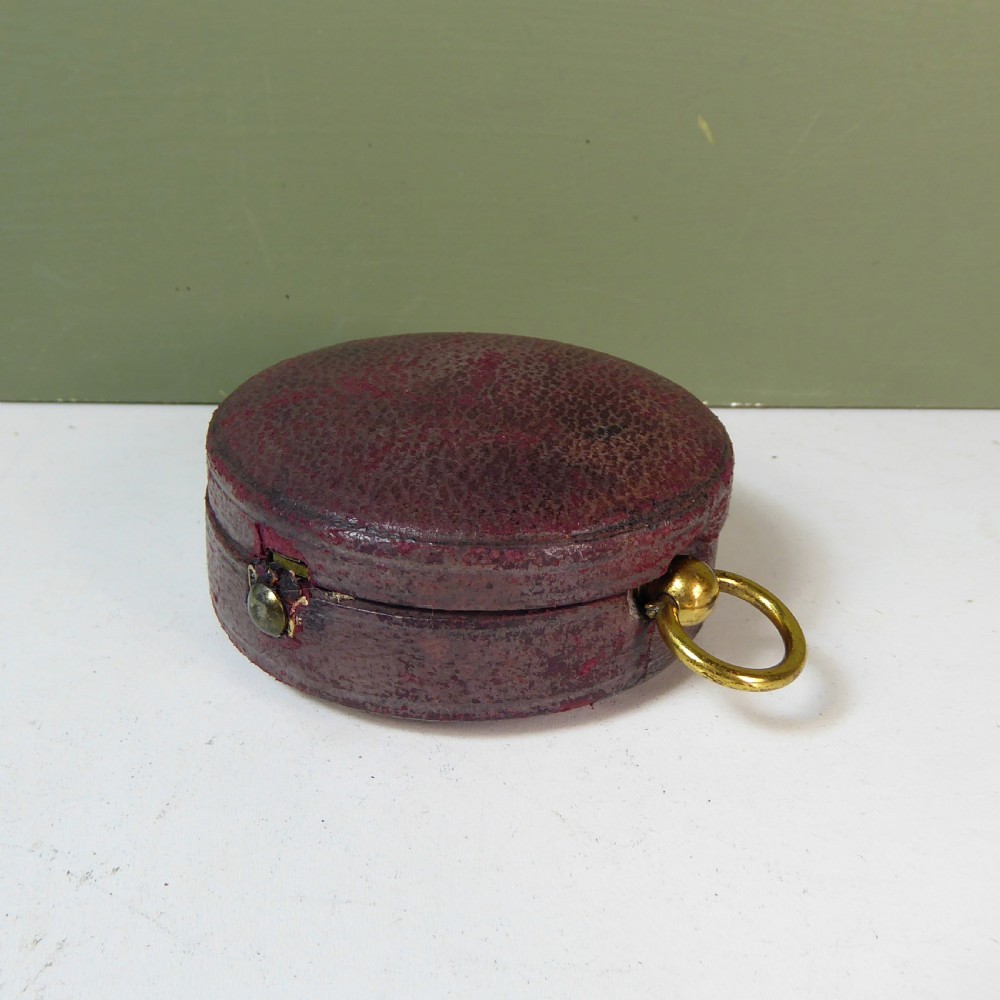 19TH C GILT BRASS POCKET BAROMETER View VI