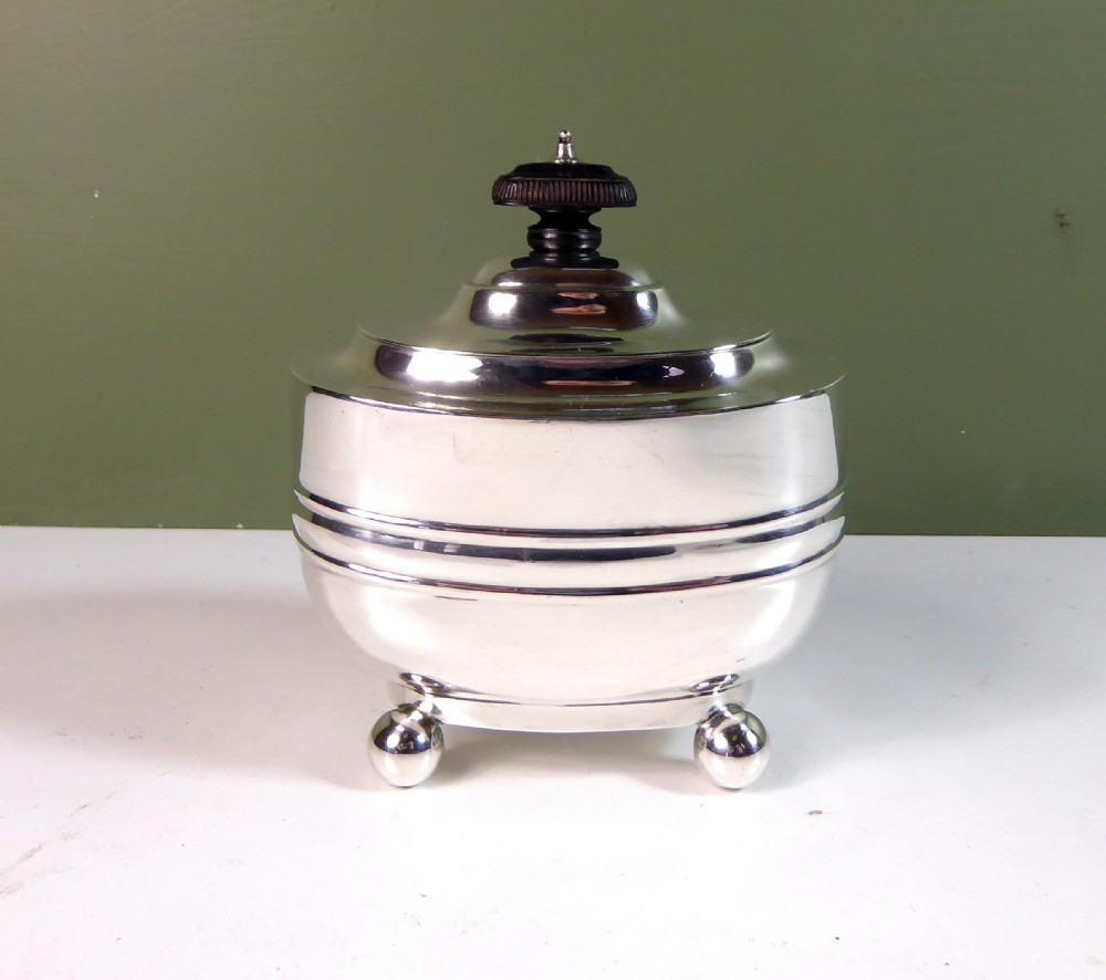SOLID SILVER TEA CADDY 1907