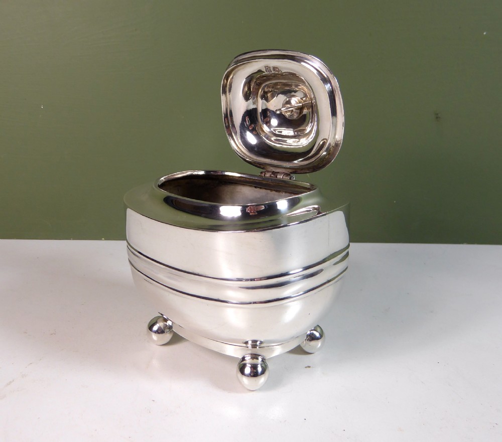 SOLID SILVER TEA CADDY 1907 View IV