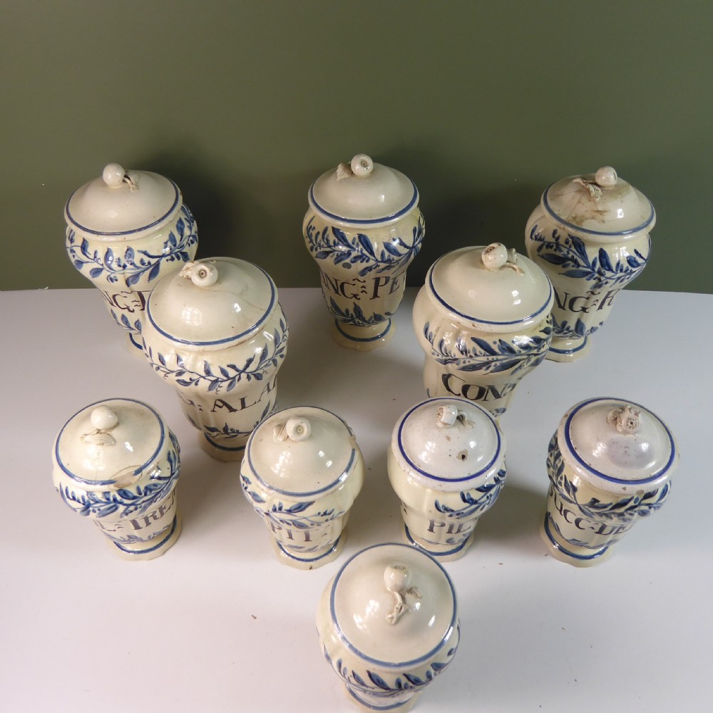 SET OF 18TH C APOTHECARY JARS View IX