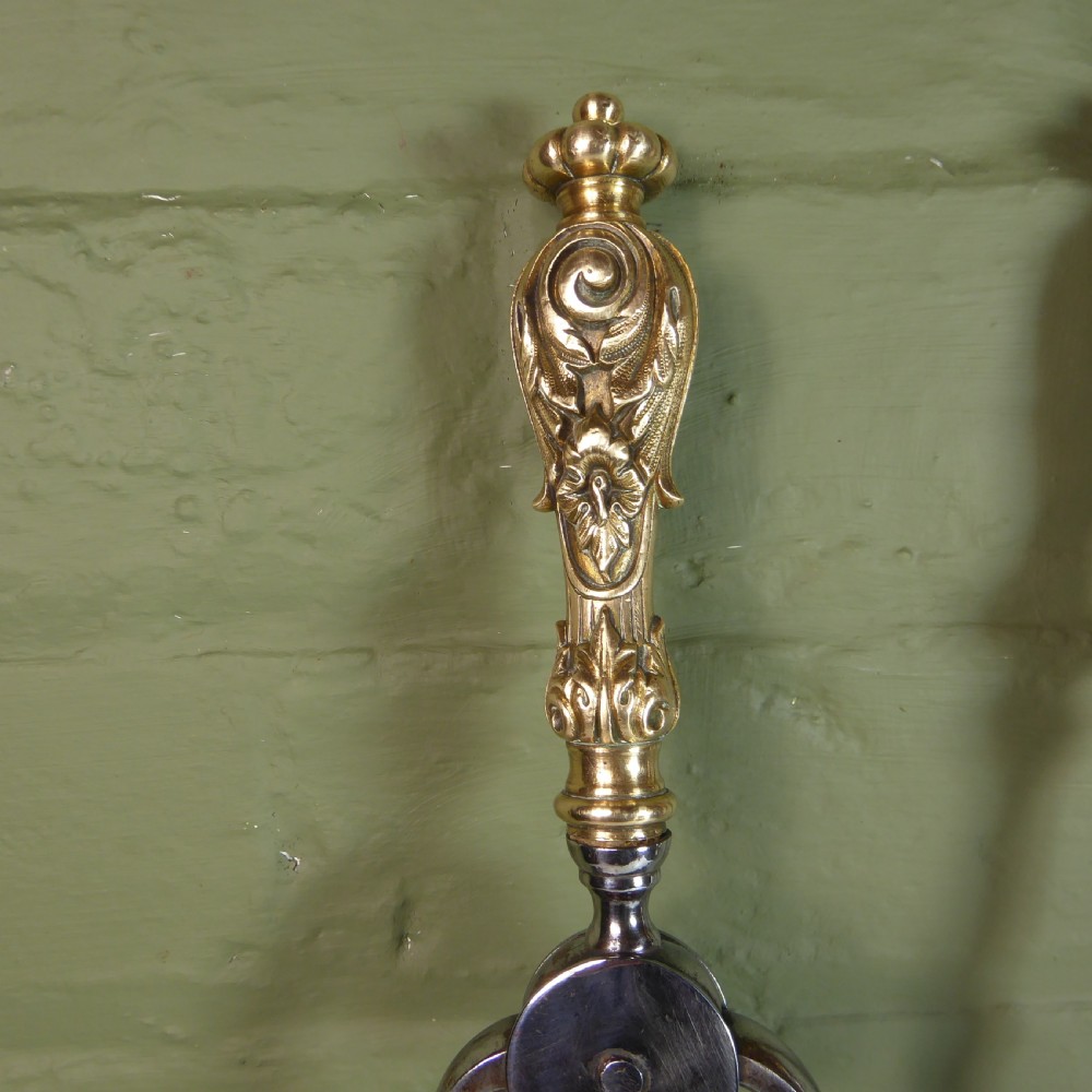 SET OF EARLY 19TH STEEL & BRASS FIRE TOOLS View IV